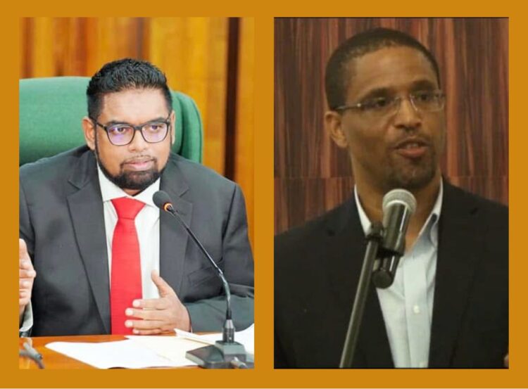 L-R President Irfaan Ali and Dr. Terrence Campbell
