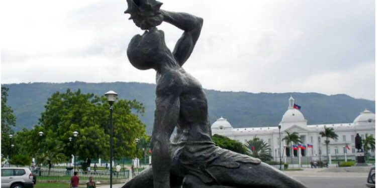 The Unknown Slave,' a monument to the memory of slavery in Port-au-Prince, Haiti.