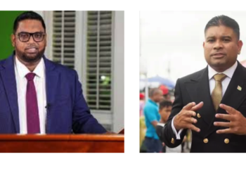 L-R President irfaan Ali and Azruddin Mohamed