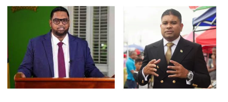L-R President irfaan Ali and Azruddin Mohamed