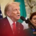 U.S President Donald Trump speaks during a St. Patrick’s Day event with Irish Taoiseach Micheál Martin and his wife Mary O'Shea in the East Room of the White House on March 12, 2025 in Washington,... More Kayla Bartkowski/Getty Images