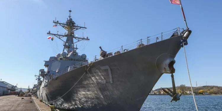 The USS Gravely, a U.S. Navy destroyer, has been assigned to help tighten security at the United States' southern border, operating in both domestic and international waters. The USS Gravely is seen here in Gdynia, Poland, on April 19, 2019.

Michal Fludra/NurPhoto via Getty Images