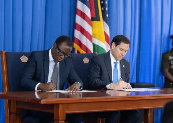 Minister of Foreign Affairs and International Cooperation, Hugh Todd and visiting US Secretary of State, Marco Rubio signed the MoU