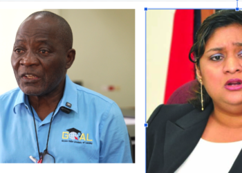 L-R GOAL Programme Director Professor Jacob Opadeyi and Minister of Education Priya Manickchand