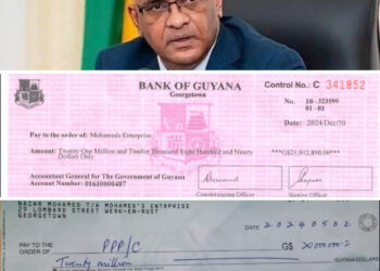 Bharrat Jagdeo and cheques