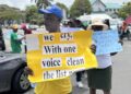 Guyanese protesting GECOM for clean Voters List and Biometrics