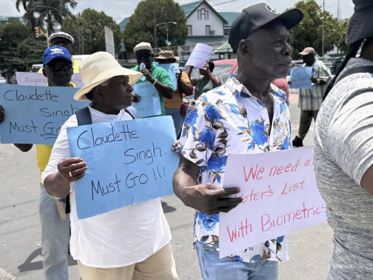 Guyanese protesting GECOM for clean Voters List and Biometrics