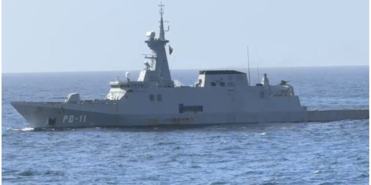 Venezuelan ship in Guyana's waters on March 1, 2025 (screen grab from Gordon Moseley post)