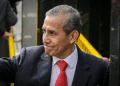 Peru's former President, Ollanta Humala, at his sentence hearing at a court in Lima on Tuesday.Connie France / AFP - Getty Images