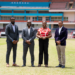 From Left: CWI Director of Cricket, Miles Bascombe, CWI President, Dr. Kishore Shallow, Grenada Minister of Sport, Delma Thomas, CWI CEO Chris Dehring