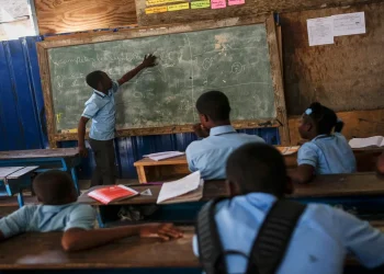Students attend a French writing class at the Wesleyenne Regard Divin co-ed primary and middle school in Port-au-Prince, Haiti, Thursday, Oct. 28, 2021. (AP Photo/Matias Delacroix, File