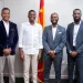 (from left) CWI CEO Chris Dehring, Grenada Prime Minister Hon. Dickon Mitchell, CWI President Dr. Kishore Shallow, CWI Director of Cricket Miles Bascombe.