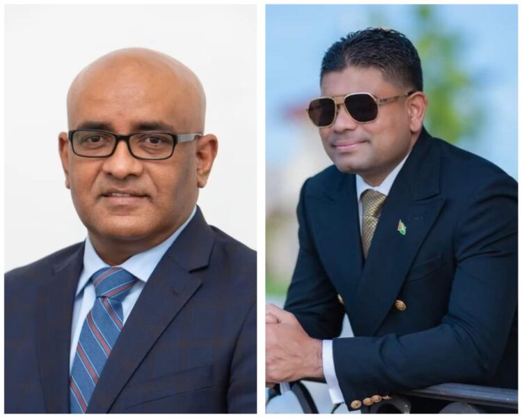 L-R Vice President Bharrat Jagdeo and Azruddin Mohamed