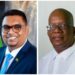 L-R President Irfaan Ali and former Finance Minister Winston Jordan