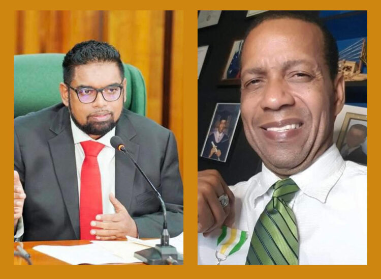 L-R President Irfaan Ali and social activist Mark Benschop