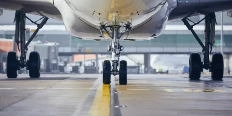 A stock photo shows a commercial airplane prepare to take off in Prague, Czech Republic. EyeEm Mobile GmbH /iStock via Getty Images