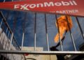 A fire-spitter performs at an ExxonMobil event at a shopping mall in Georgetown, the capital of Guyana.
Photo: Victor Moriyama/InfoAmazonia