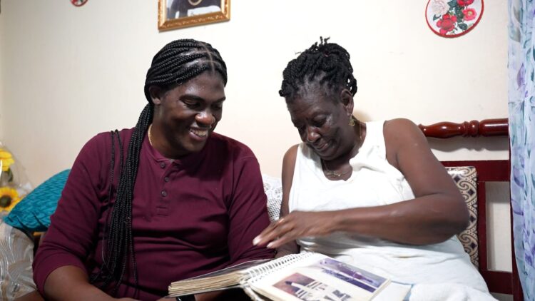 Hollister Hooper (left) and her eight-year old grandmother, Romanie Simpson (right)