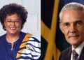 CARICOM Chair, Barbados Prime Minister Mia Amor Mottley and the Late Prime Minister of Jamaica Michael Manley