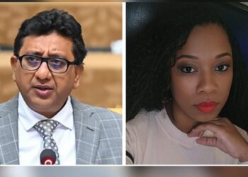 L-R Attorney General Anil Nandlall and Melissa 'Melly Mel' Atwell (News Source photo)