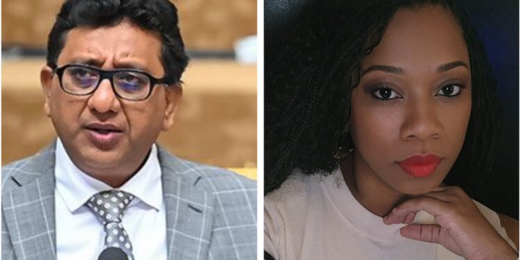 L-R Attorney General Anil Nandlall and Melissa 'Melly Mel' Atwell (News Source photo)