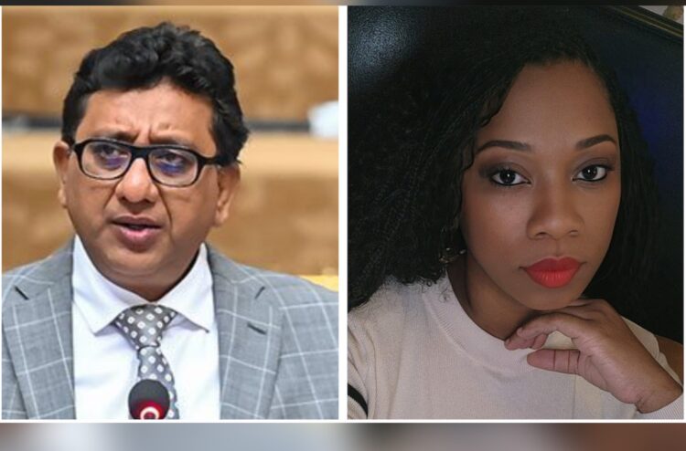 L-R Attorney General Anil Nandlall and Melissa 'Melly Mel' Atwell (News Source photo)