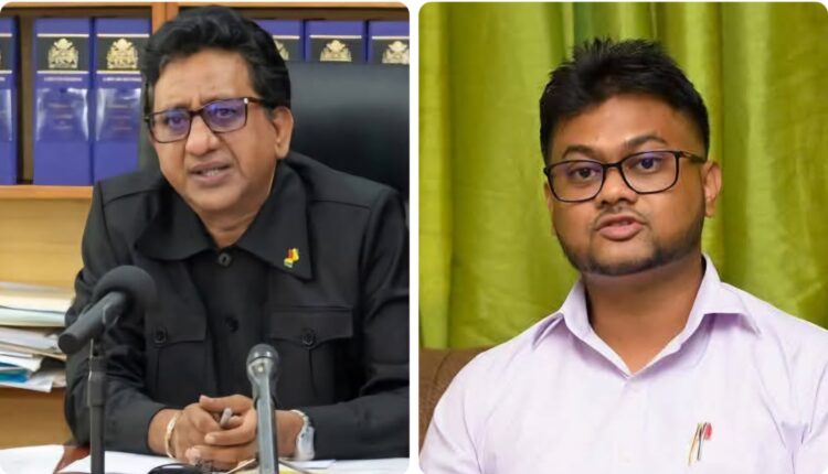 L-R Attorney General and Minister of Legal Affairs Anil Nandlall , and former Mayor Ubraj Narine