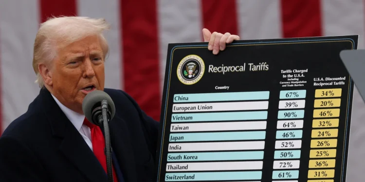 U.S. President Donald Trump delivers remarks on tariffs in the Rose Garden at the White House in Washington, D.C., on April 2, 2025.
Carlos Barria | Reuters