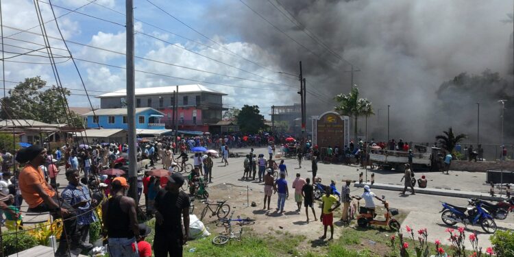 Tuschen, East Bank Essequibo, April 24, 2025. The aftermath of a people's pain when the lifeless body of 11-year-old Arianna Young was found in the pool of Double Day  Hotel (Sherrod Duncan's photo)