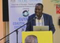 Professor Temitope Oyedotun addresses attendees at the launch of the Guyana Coastal Analysis System (G-CAS)