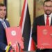 FLASHBACK: Venezuelan Oil Minister Pedro Tellechea, left; and then Energy Minister, now, PM Stuart Young, at the signing ceremony for the Dragon Gas field licence in Caracas, Venezuela in December 2023. -