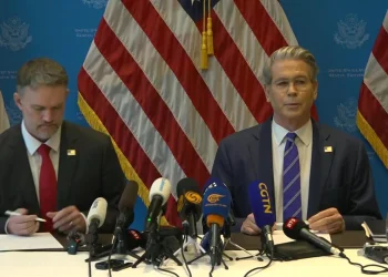 U.S. Treasury Secretary Scott Bessent (R) and U.S. Trade Representative Jamieson Greer hold a news conference in Geneva, Switzerland, May 12, 2025, to give details of "substantial progress" following a two-day closed-door meeting between U.S. and Chinese officials aimed at ending a tariff war.FABRICE COFFRINI/AFP/Getty