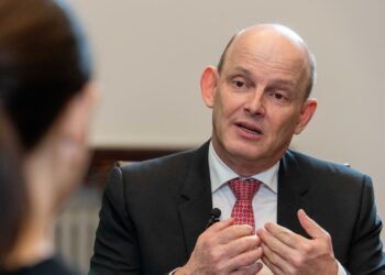 Simon Lichtenberg, national board member of the Danish Chamber of Commerce in China, speaks during an exclusive interview with Xinhua in Beijing, capital of China, May 14, 2025. (Xinhua/Zhou Dixiao)