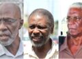 Opposition commissioners Vincent Alexander, Charles Corbin, and Desmond Trotman