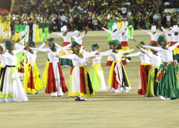 Cultural presentation at Guyana's 50th Independence Anniversary Flag-raising ceremony 25 May 2016, Jubilee Park, Georgetown