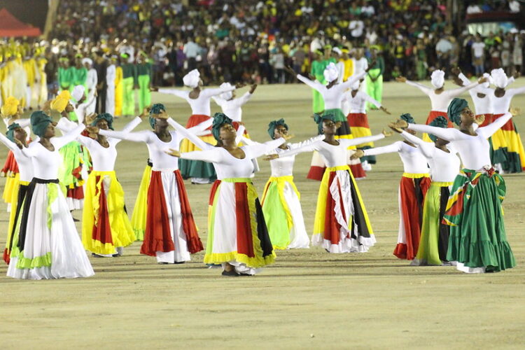 Cultural presentation at Guyana's 50th Independence Anniversary Flag-raising ceremony 25 May 2016, Jubilee Park, Georgetown