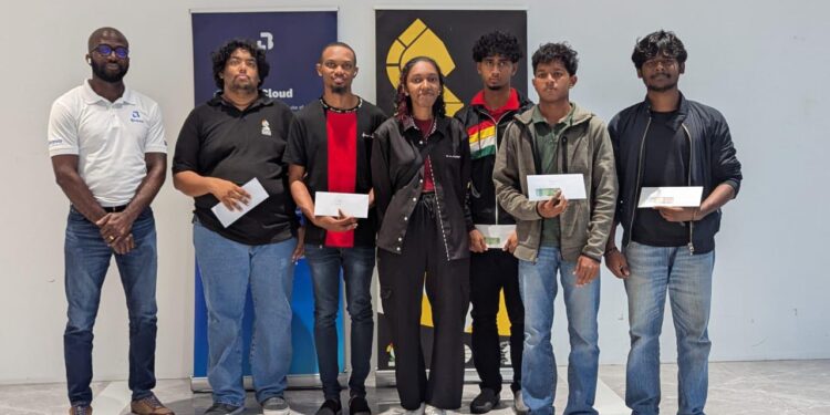 Left to Right Lloyd Harmon, CM Taffin Khan, FM Anthony Drayton, WCM Jessica Callendar, Kyle Couchman, CM Sachin Pitamber, Ricardo Narine
