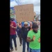 NFM workers during a peaceful demonstration.