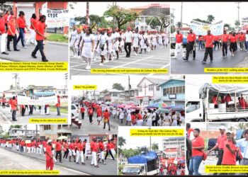 Workers marching  (Kaieteur News photo)