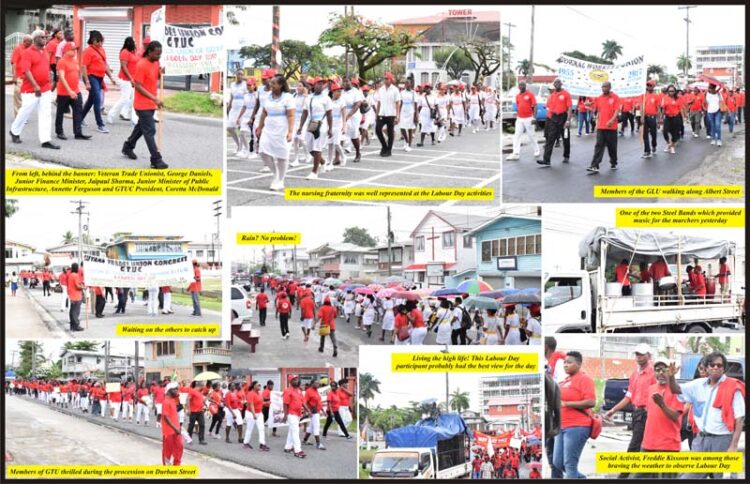 Workers marching (Kaieteur News photo)