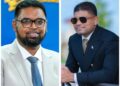 L-R President Irfaan Ali and Leader of the Opposition Azruddin Mohamed