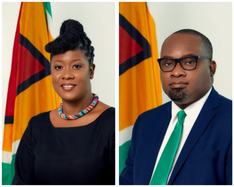 L-R Opposition Members of Parliament Amanza Walton-Desir and Roysdale Forde, S.C.