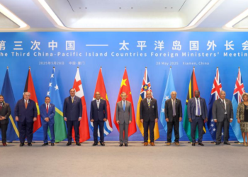 Chinese Foreign Minister Wang Yi, also a member of the Political Bureau of the Communist Party of China Central Committee, co-hosts the Third China-Pacific Island Countries Foreign Ministers' Meeting with Kiribati's President and Foreign Minister Taneti Maamau in Xiamen, southeast China's Fujian Province, May 28, 2025. /Xinhua