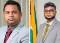 L-R Minister Deodat Indar and former Mayor Ubraj Narine