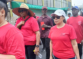 Some of the workers, including Members of Parliament Annette Ferguson and Dawn Hastings-Williams (both centre), who participated in the March and Rally, May 1st 2025