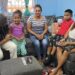 Former Mayor Ubraj Narine left with the children who were attacked by acid and their families.