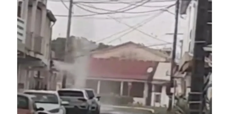 Tornado touches down in Guadeloupe on Sunday. Photo: CMC