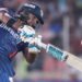 Lucknow Super Giants' Nicholas Pooran plays a shot during the Indian Premier League cricket match between Gujarat Titans and Lucknow Super Giants at Narendra Modi Stadium in Ahmedabad, India, on May 22, 2025. - AP Photo