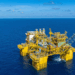 An aerial drone photo taken in April, 2025 shows the Deep Sea No. 1 energy station, in south China's island province of Hainan. China National Offshore Oil Corporation (CNOOC) announced Wednesday the full operation of the second phase of its flagship gas field in the South China Sea, marking the completion of the country's largest offshore natural gas development to date. The progress brings the gas field, named Shenhai Yihao or Deep Sea No. 1, to its designed production capacity of 4.5 billion cubic meters annually, according to CNOOC, the largest offshore oil and gas producer in China. (CNOOC/Handout via Xinhua)