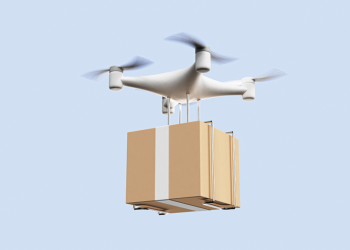 An illustration of a drone delivering goods. /VCG